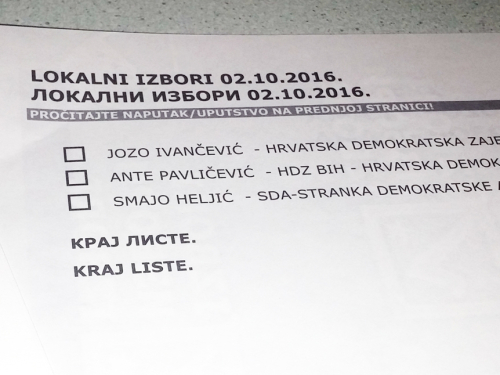 Neslužbeni rezultati izbora u općini Prozor-Rama