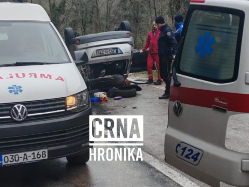 Nesreća na putu Prozor–Jablanica: Jedna osoba teško ozlijeđena
