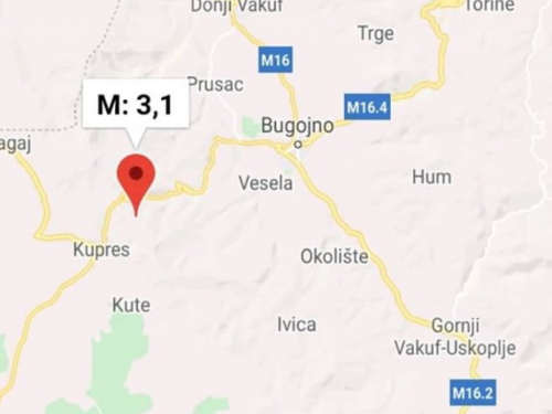 Područje Kupresa jutros pogodio potres