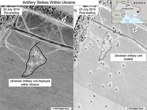 Satelitski snimci kao dokaz da Rusi topovima gađaju Ukrajinu