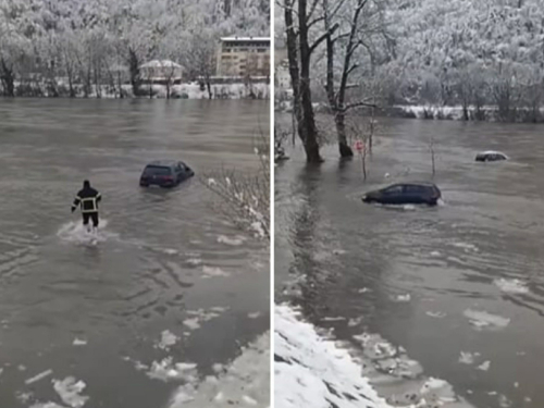 VIDEO: Vatrogasac sjeo u Golf i izvezao ga iz rijeke