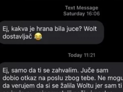 Dostavljač dobio otkaz jer je poslao poruku djevojci kojoj je odnio hranu