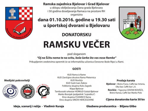 POZIV: Donatorska 'Ramska večer' u Bjelovaru